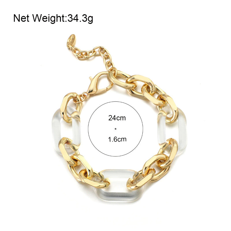 Punk-Mode klare und klobige Acryl-Ketten-Statement-Armbänder