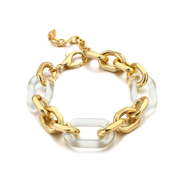 Punk-Mode klare und klobige Acryl-Ketten-Statement-Armbänder