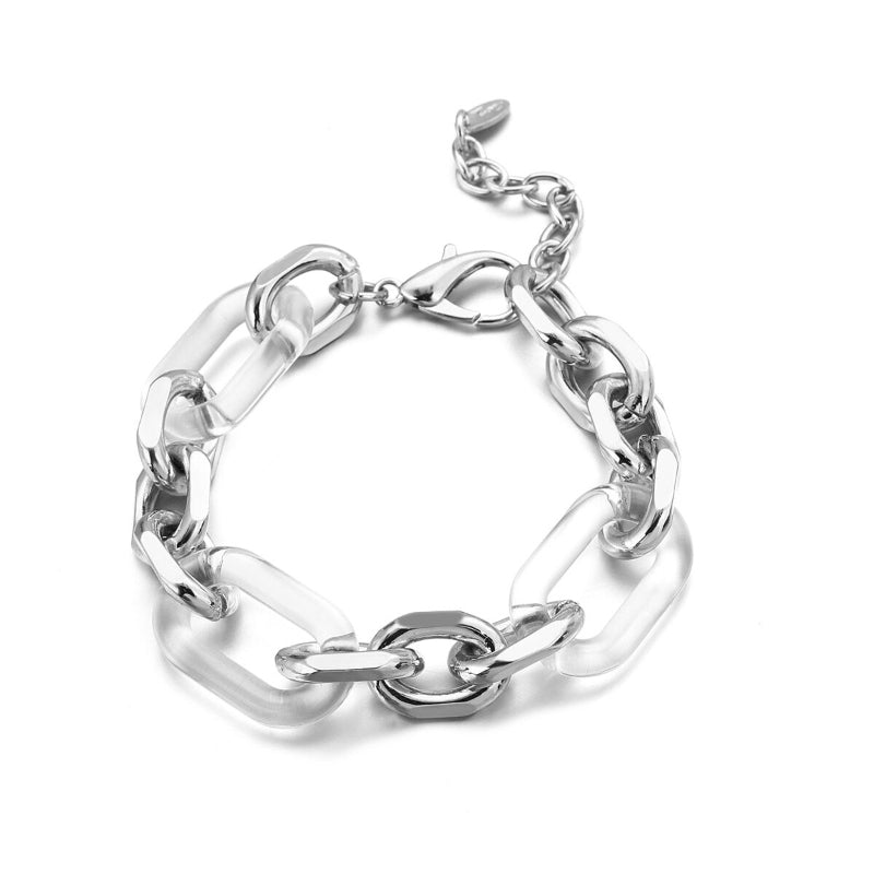 Punk-Mode klare und klobige Acryl-Ketten-Statement-Armbänder
