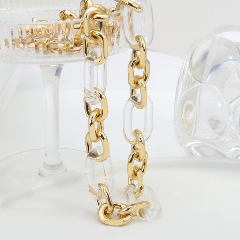 Punk-Mode klare und klobige Acryl-Kette Statement-Halsketten