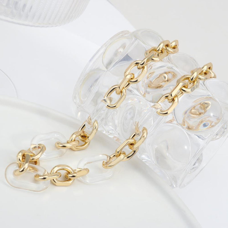 Punk-Mode klare und klobige Acryl-Kette Statement-Halsketten