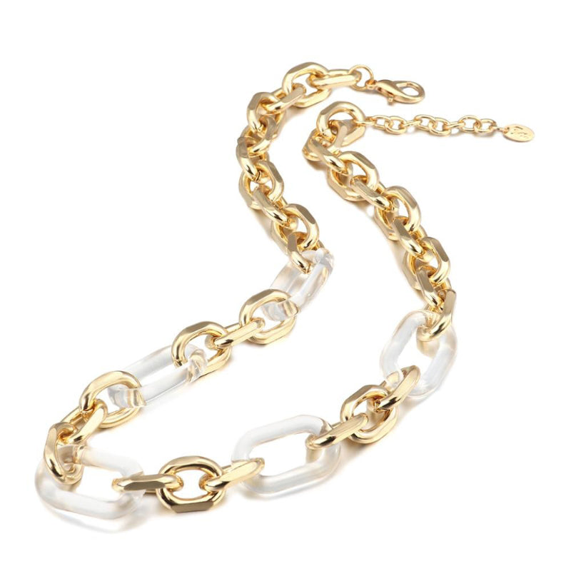 Punk-Mode klare und klobige Acryl-Kette Statement-Halsketten