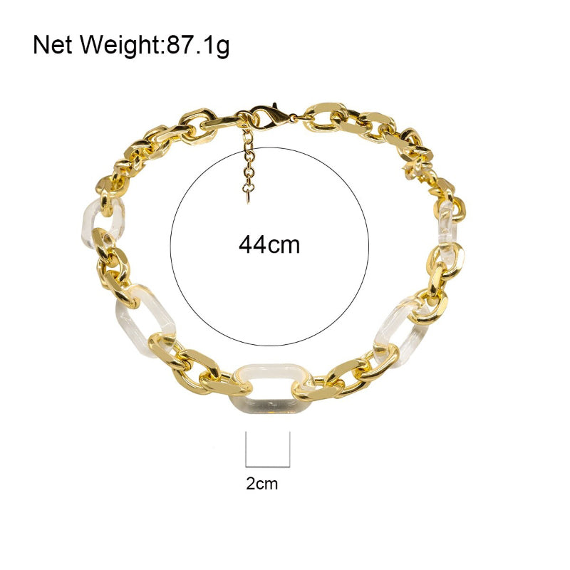 Punk-Mode klare und klobige Acryl-Kette Statement-Halsketten