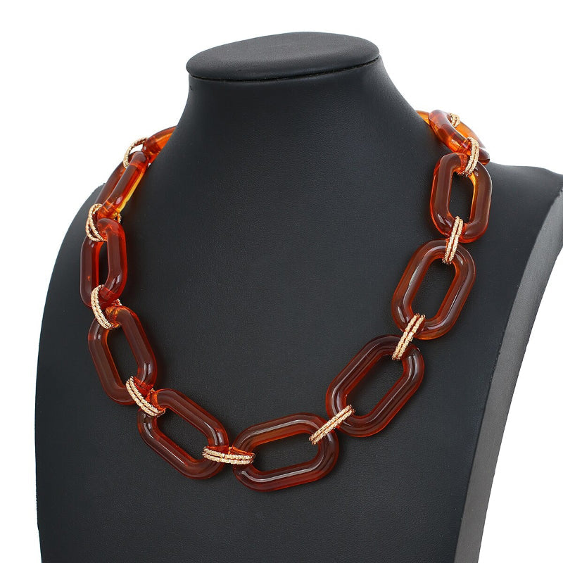 Punk-Mode klare und klobige Acryl-Kette Statement-Halsketten