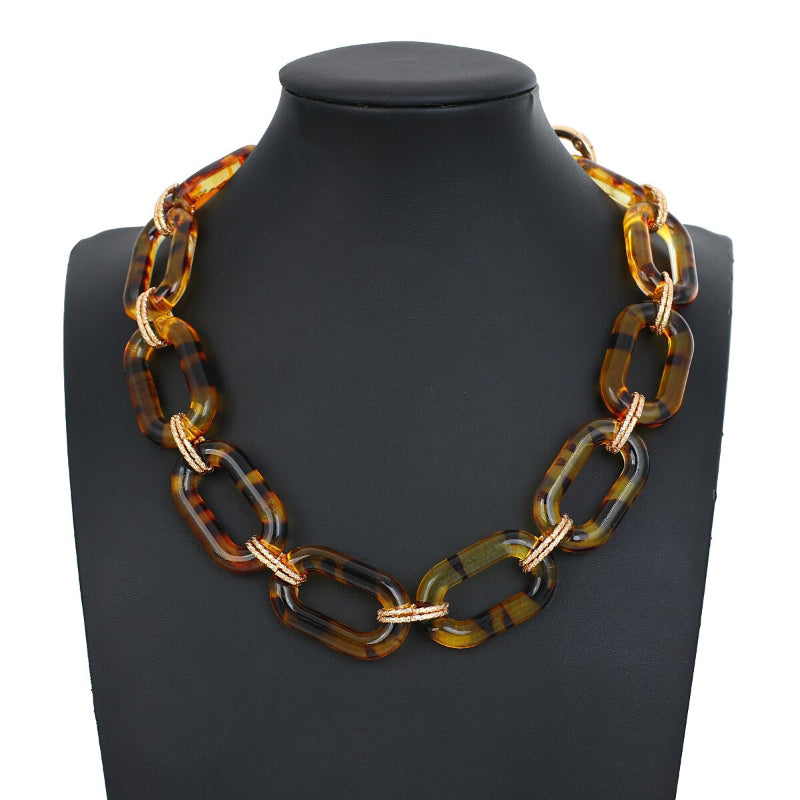 Punk-Mode klare und klobige Acryl-Kette Statement-Halsketten