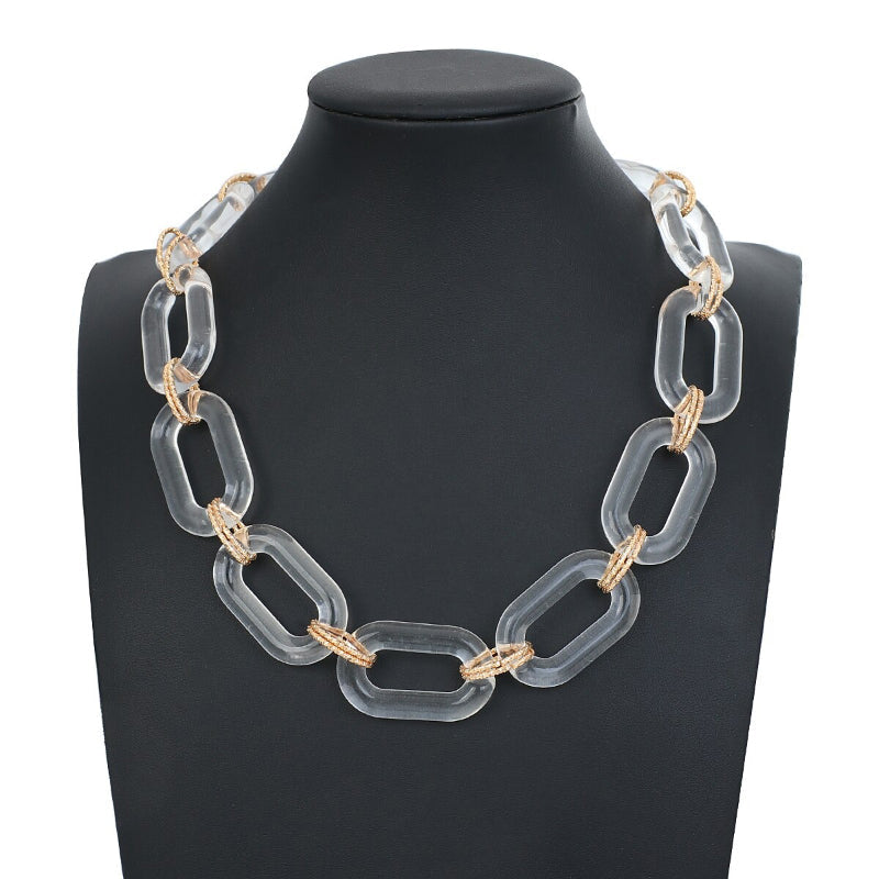 Punk-Mode klare und klobige Acryl-Kette Statement-Halsketten