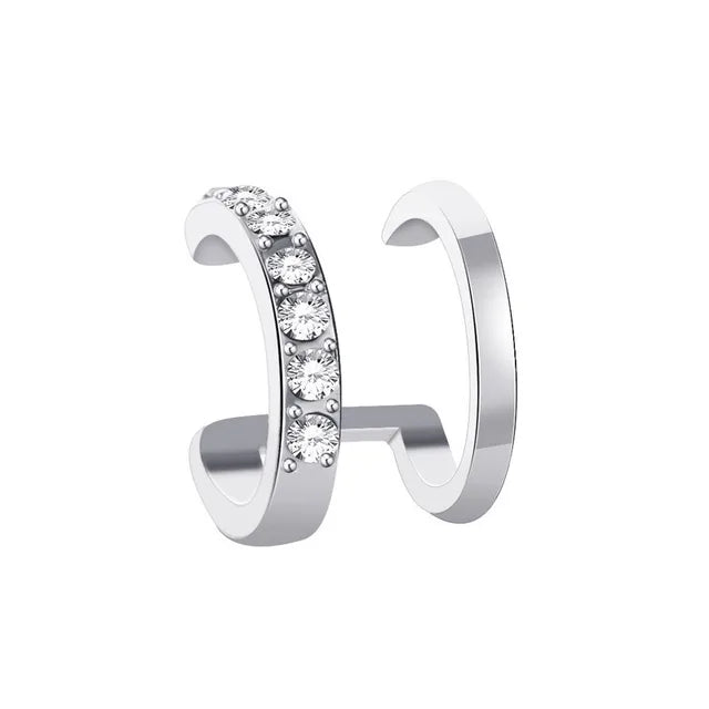 Crossover-Ohrringe in Silber, Gold und Rosé mit Zirkoniasteinen (sich kreuzende Linien)