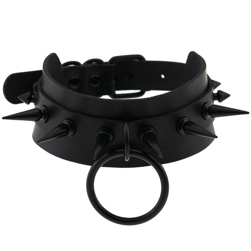Punk Style Spike Nieten Mode Vegan Leder Choker Halsketten