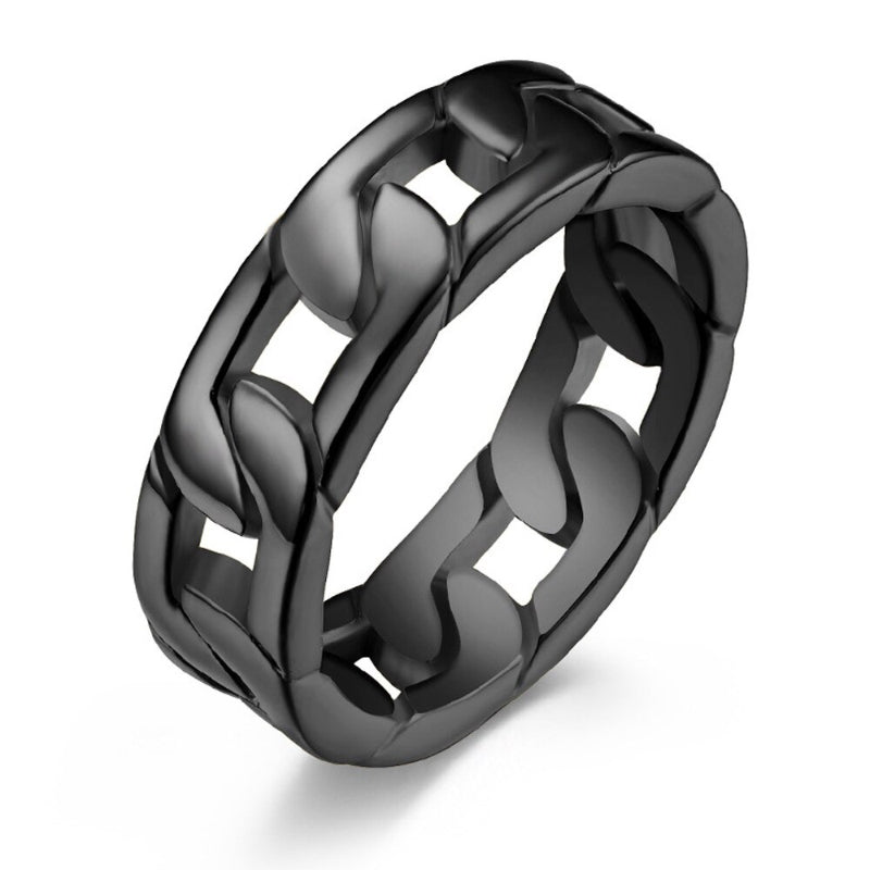 Klobige Kettenringe aus Edelstahl im Punk-Stil