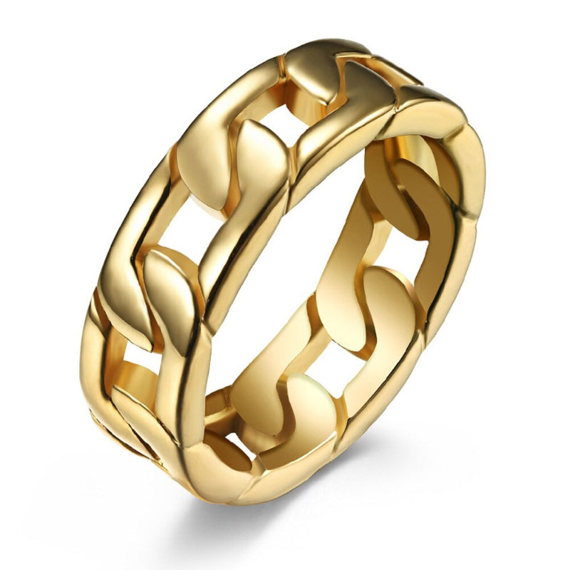 Klobige Kettenringe aus Edelstahl im Punk-Stil