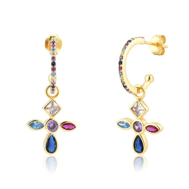 Schmuckkollektion mit Regenbogenkreuz und Zirkonia