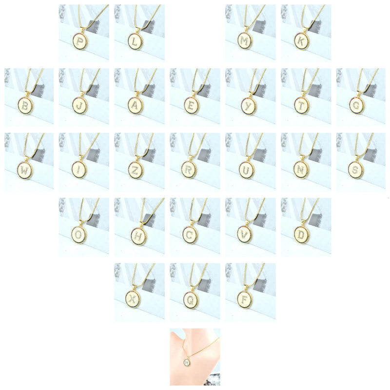 Personalisierte Halsketten mit Anfangsbuchstaben-Anhänger und Regenbogen-Zirkon