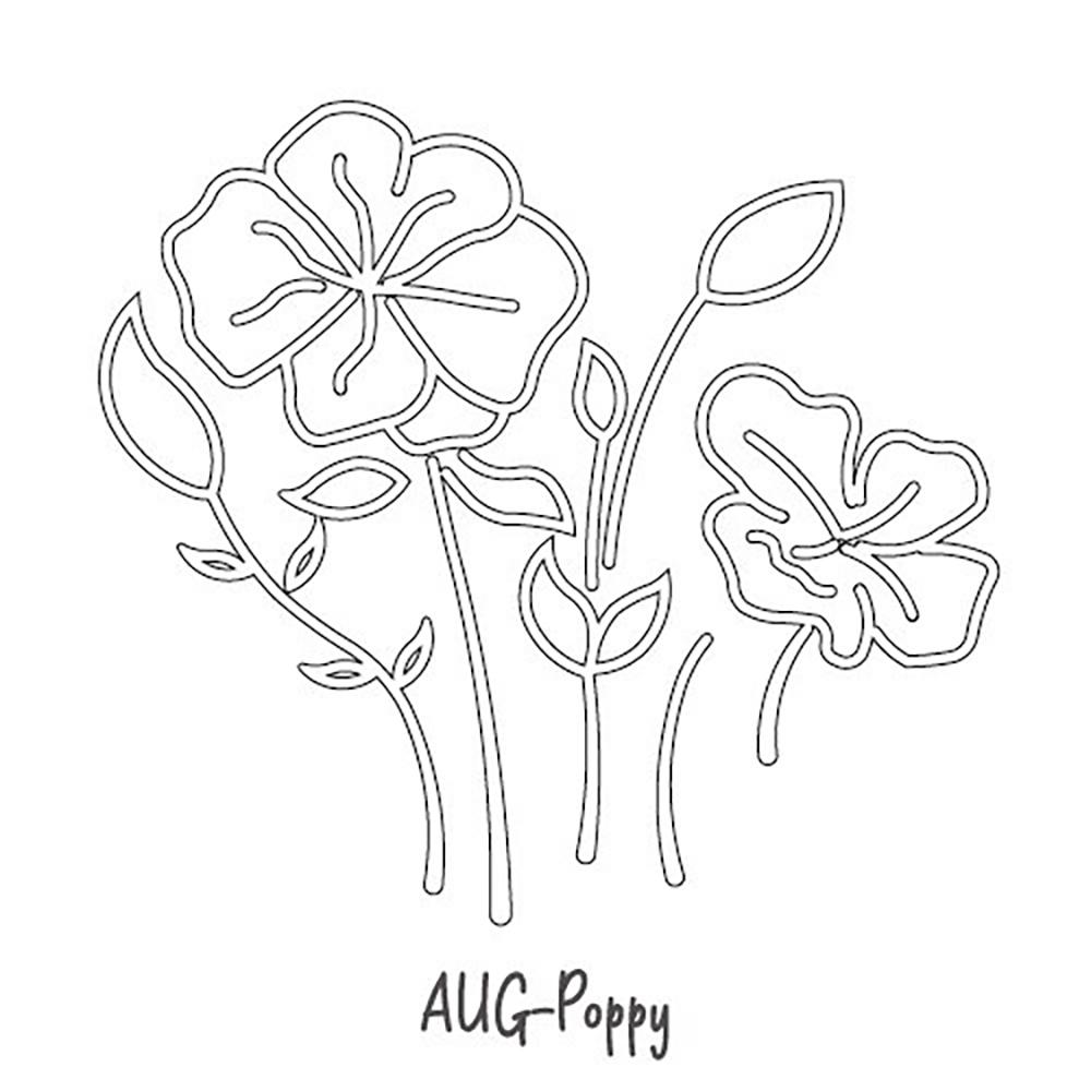 Rechteckige Halskette mit Geburtsmonatsblumen-Anhänger