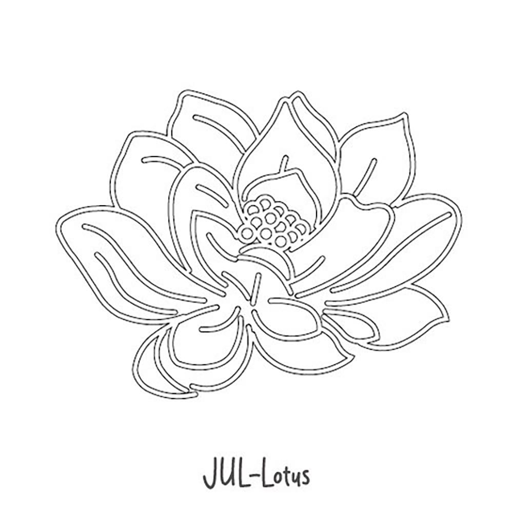 Rechteckige Halskette mit Geburtsmonatsblumen-Anhänger