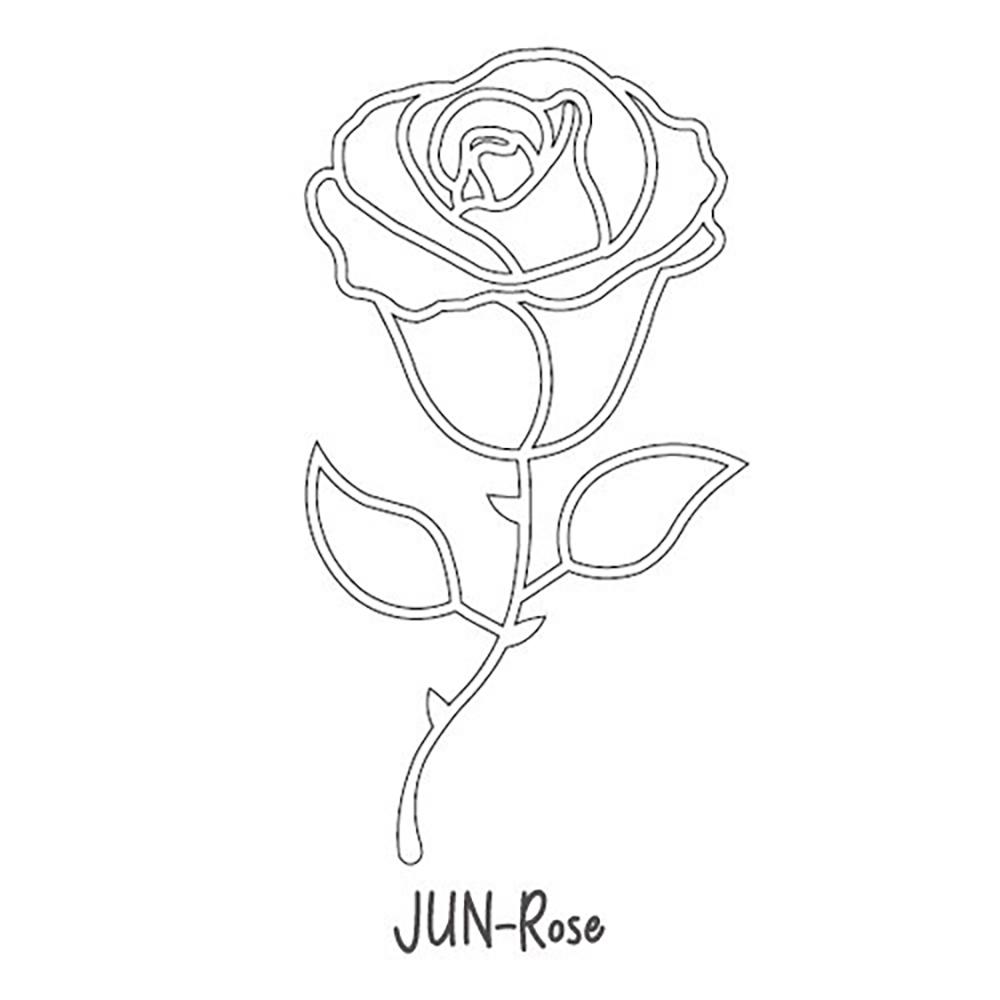 Rechteckige Halskette mit Geburtsmonatsblumen-Anhänger