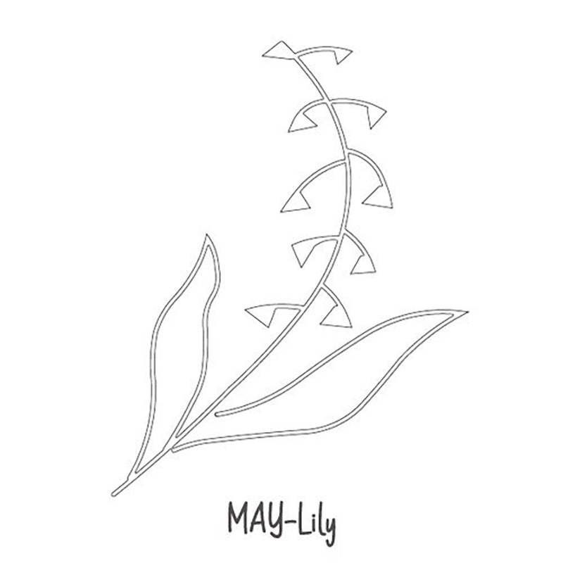 Rechteckige Halskette mit Geburtsmonatsblumen-Anhänger