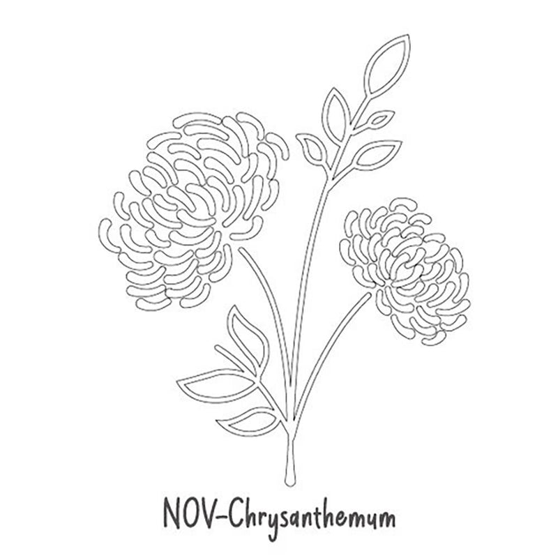 Rechteckige Halskette mit Geburtsmonatsblumen-Anhänger