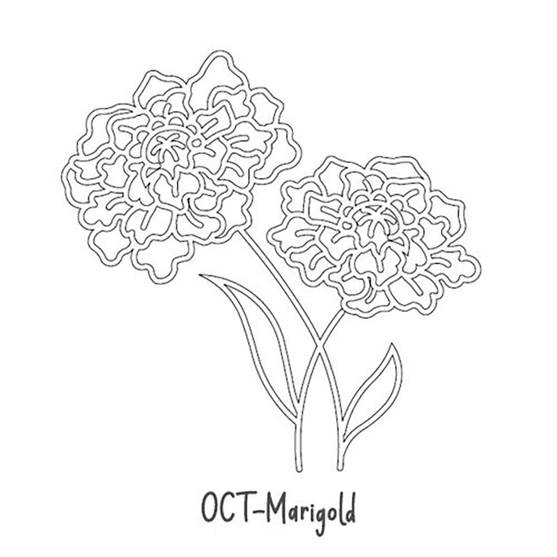 Rechteckige Halskette mit Geburtsmonatsblumen-Anhänger