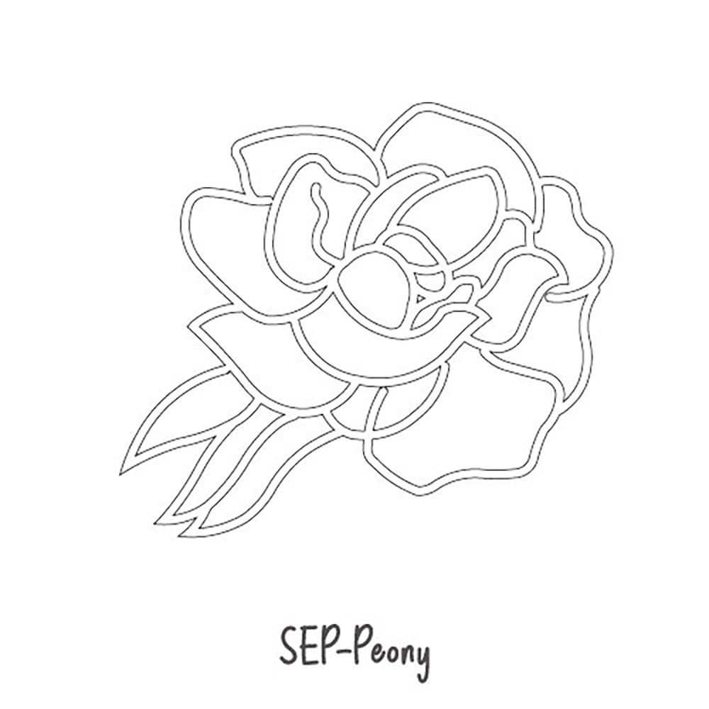 Rechteckige Halskette mit Geburtsmonatsblumen-Anhänger