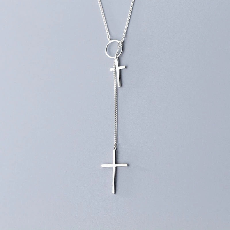 Atemberaubende religiöse Halsketten mit Y-förmigem Doppelkreuz-Anhänger
