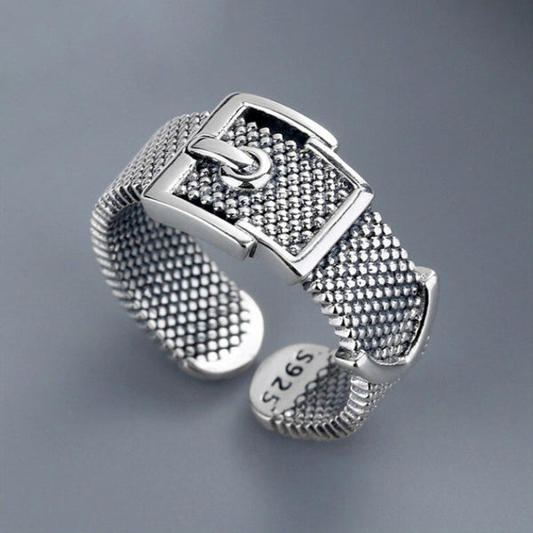 Retro Gürtelschnalle Sterling Silber verstellbare Ringe