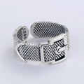 Retro Gürtelschnalle Sterling Silber verstellbare Ringe
