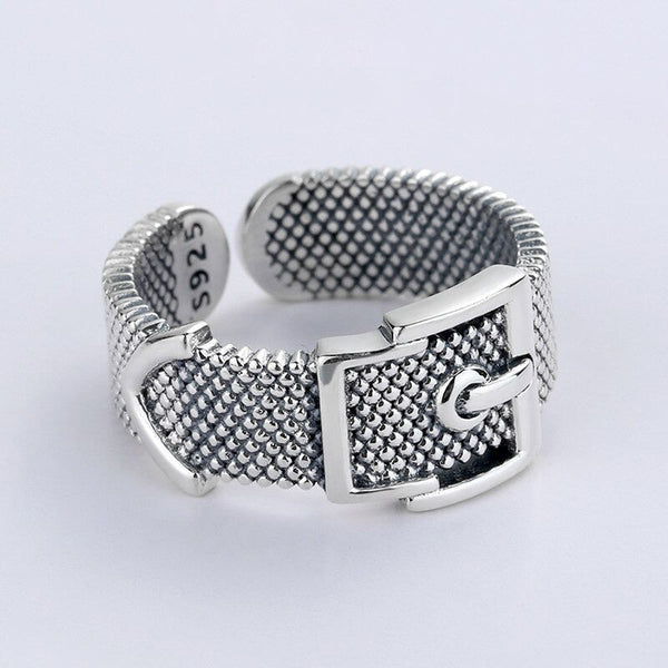 Retro Gürtelschnalle Sterling Silber verstellbare Ringe