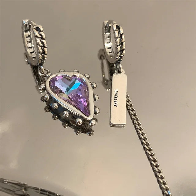 Zweigliedriger Kettenohrring mit Zirkoniaelementen