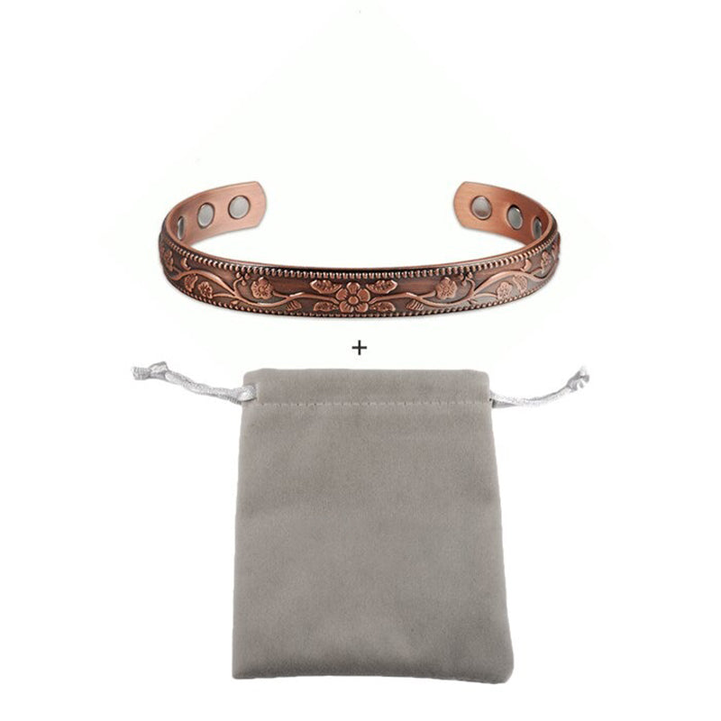 Verstellbare Armbänder mit magnetischer Manschette im Retro-Blumen-Design