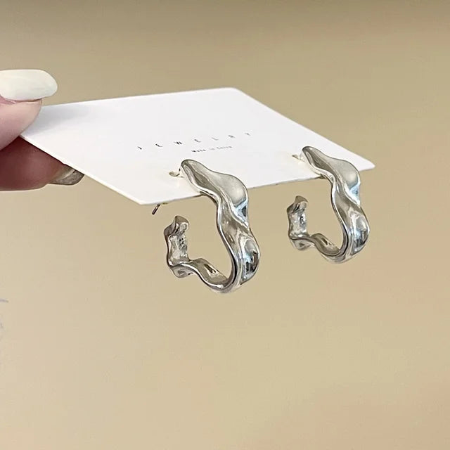 Geometrische Formen Ohrringe in Gold & Silber Extravaganter Look