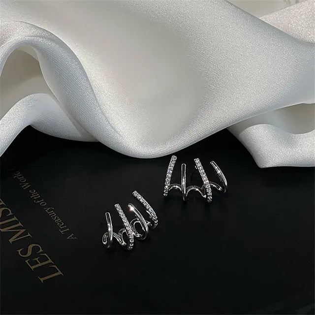 Geometrische Formen Ohrringe in Gold & Silber Extravaganter Look