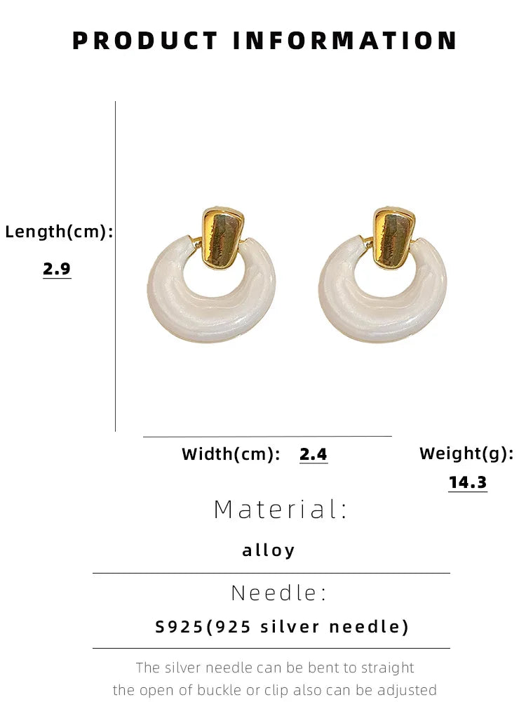 Retro Einfache Geometrische Kreis Ohrstecker Frauen Luxus Qualität Schmuck Piercing Ohr Zubehör für Frauen Ohrringe Trend Neue