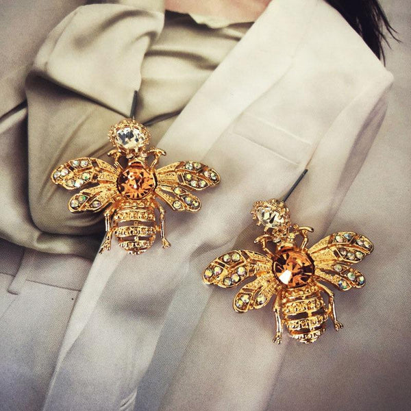 Ohrstecker Bienenkönigin mit Strasssteinen