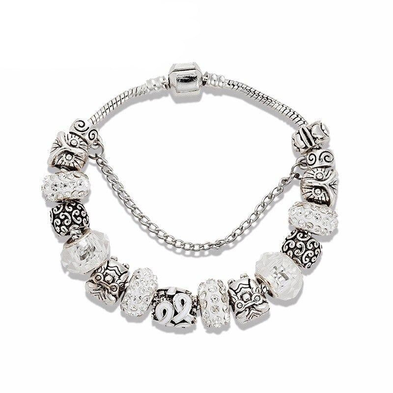 Strass verzierte modische Herz-Charm-Perlen-Armbänder in verschiedenen Stilen