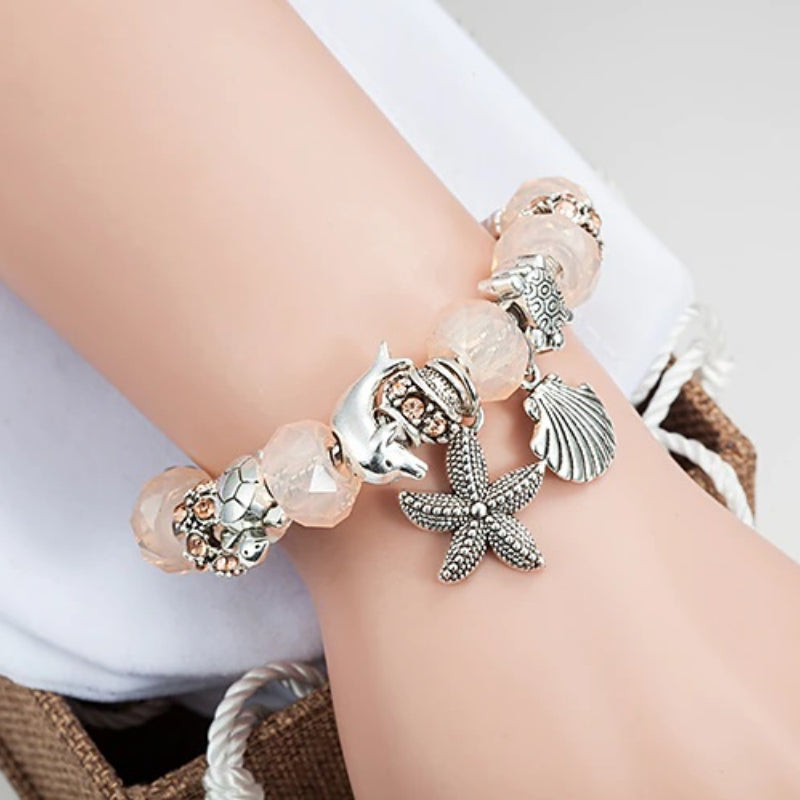 Strass verzierte modische Herz-Charm-Perlen-Armbänder in verschiedenen Stilen