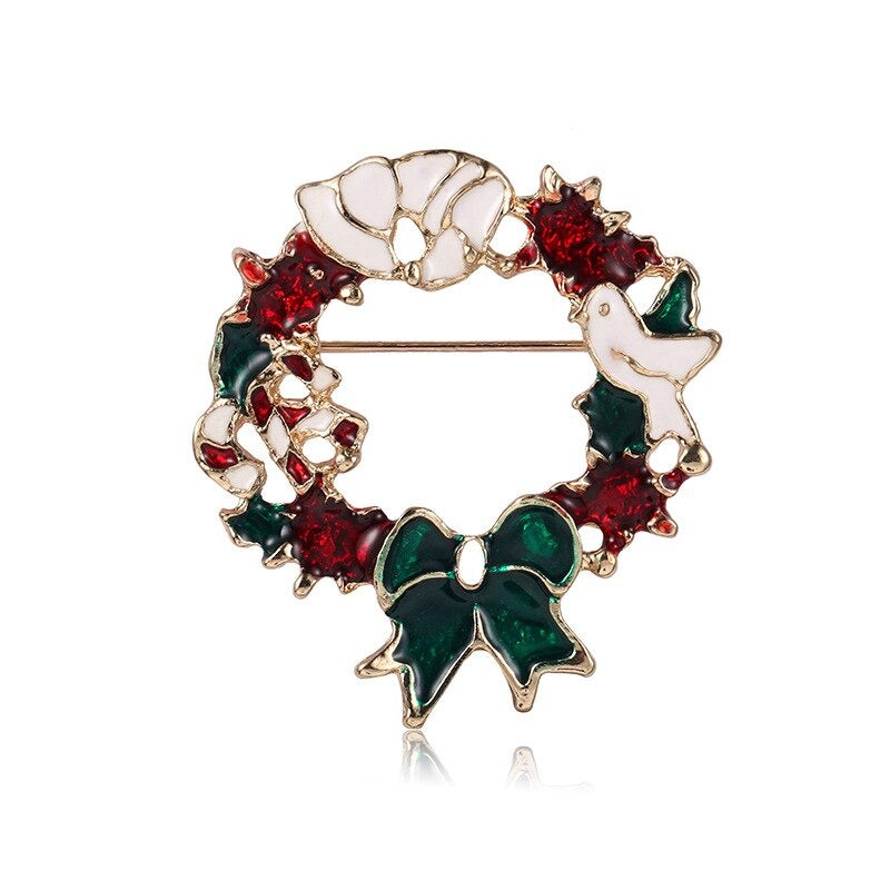 Weihnachtsbrosche „Holiday Galore“ mit Strasssteinen verziert