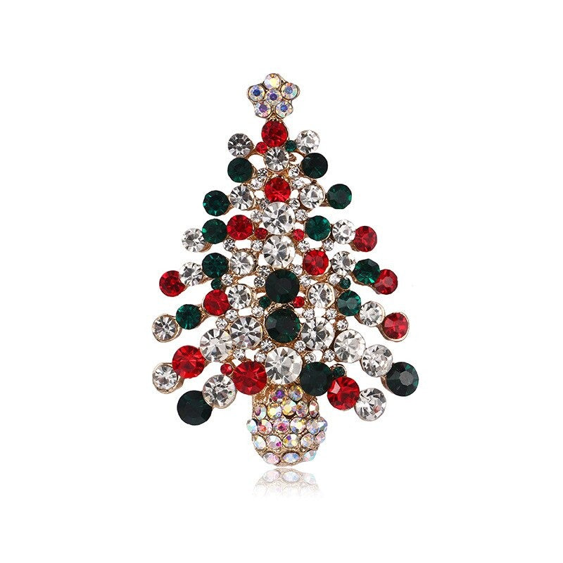 Weihnachtsbrosche „Holiday Galore“ mit Strasssteinen verziert
