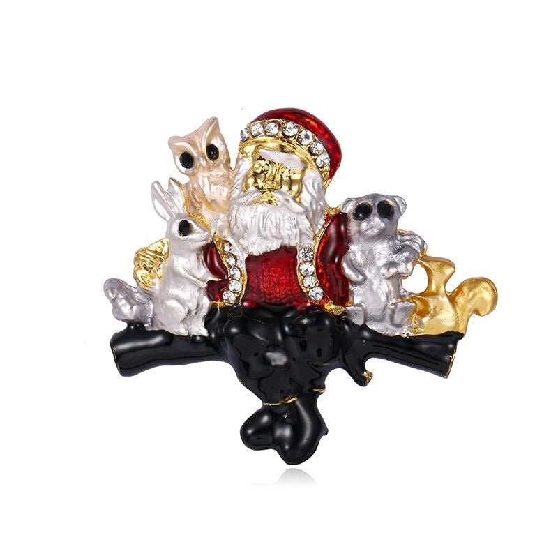 Weihnachtsbrosche „Holiday Galore“ mit Strasssteinen verziert