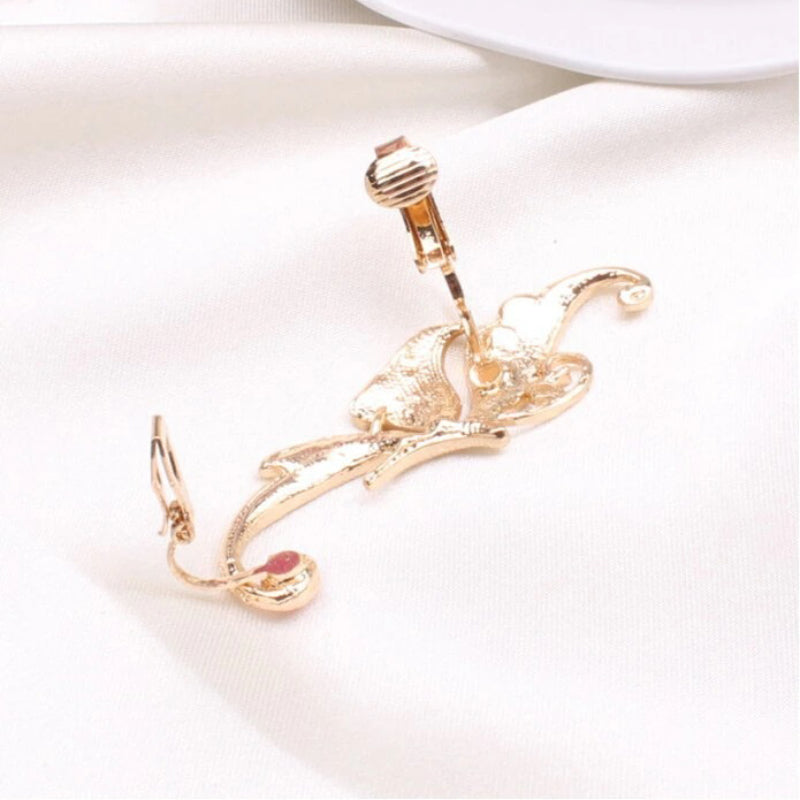 Ohrclips mit Strasssteinen und Schmetterlingen