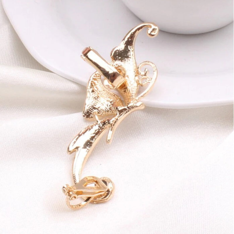 Ohrclips mit Strasssteinen und Schmetterlingen