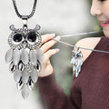 Strass Edelstein Tropfen Eule Halskette - Eule Schmuck