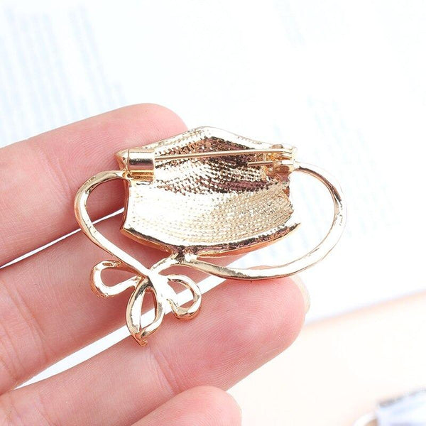 Strass Schmuck Gesichtsmasken Brosche Pins