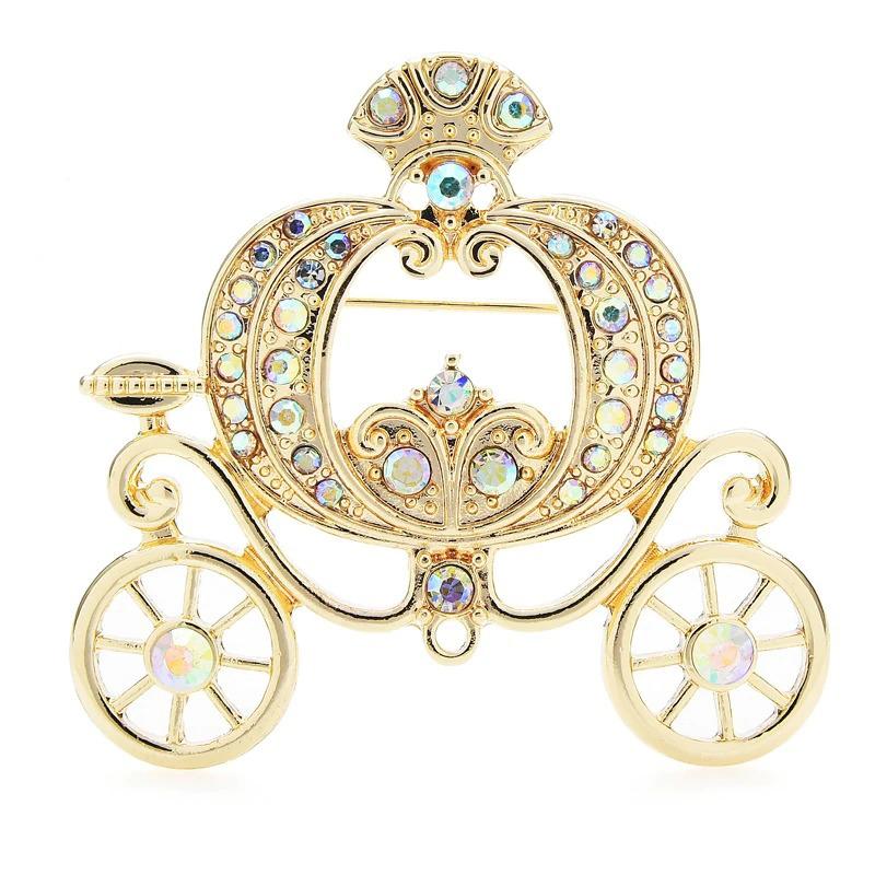 Strass Kürbis Kutsche Brosche Pins