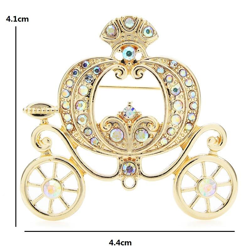 Strass Kürbis Kutsche Brosche Pins