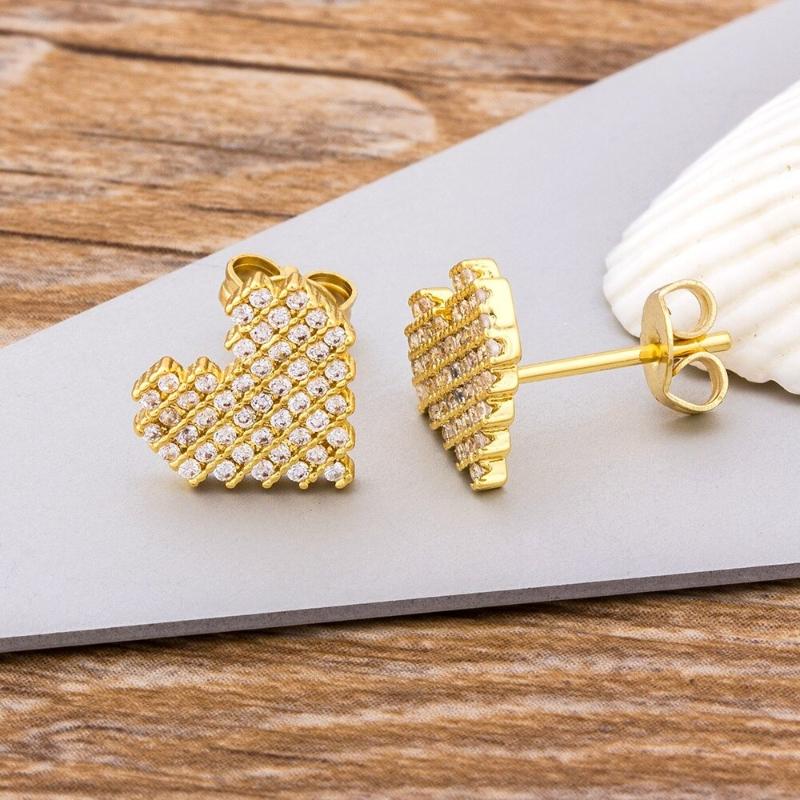 Statement-Ohrringe mit Herz-Motiv und Strassbesatz