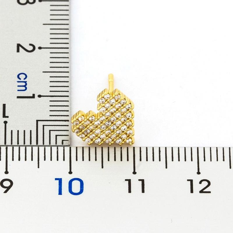 Statement-Ohrringe mit Herz-Motiv und Strassbesatz