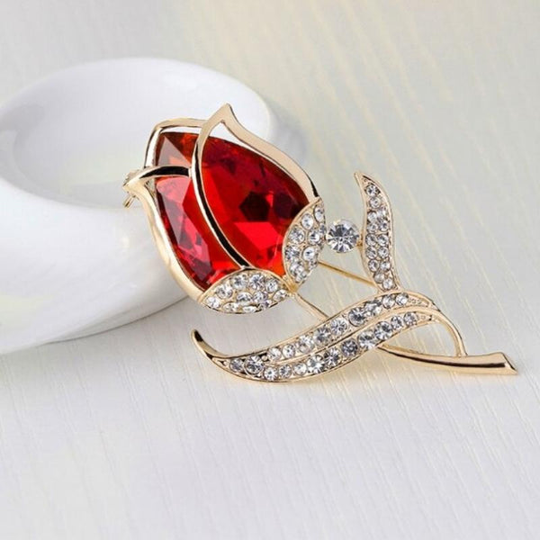 Strass Tulpenblumen Brosche Anstecknadeln