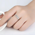 Strass Kranz Blatt Ring