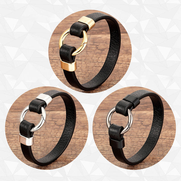 Rock Out – Armbänder aus veganem Leder mit rundem Metallanhänger