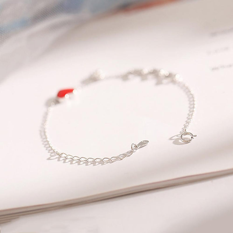 Romantisches rotes Herz Zirkon Armband